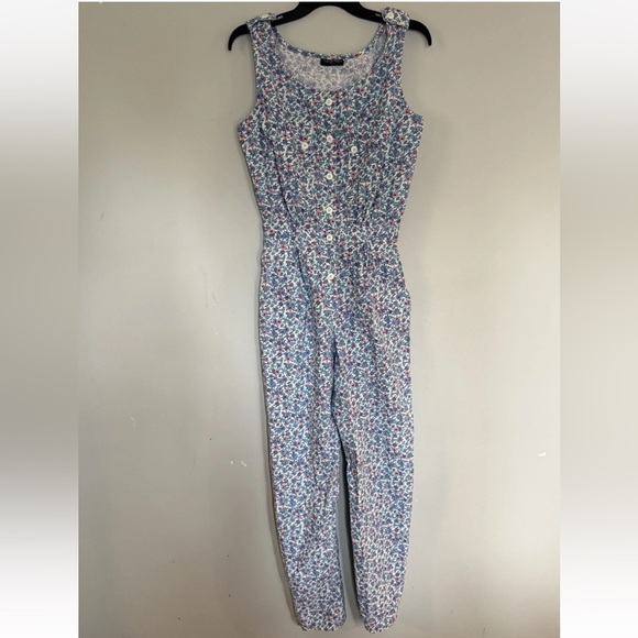 Vintage 80’s Floral Sleeveless Jumpsuit. XS/S - Picture 4 of 7